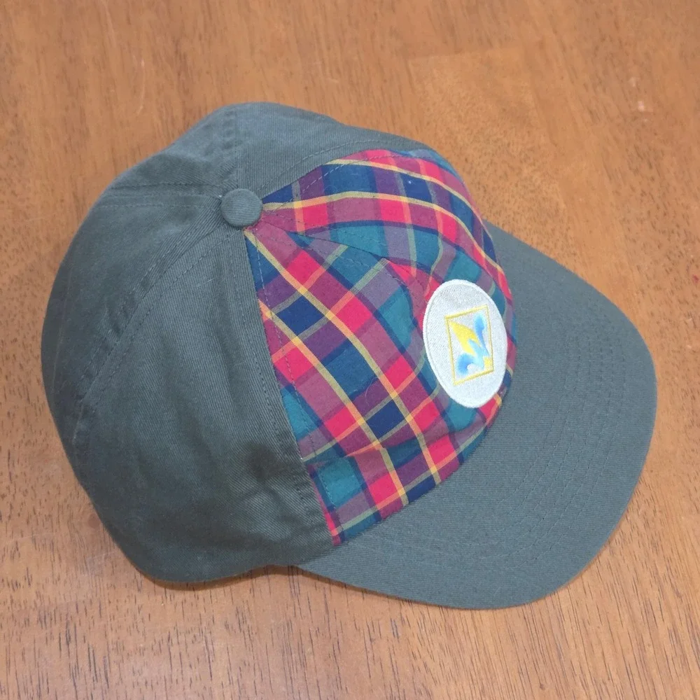 Boy Scouts of America Webelos Uniform Cap Kids SM/MD Olive Green Plaid